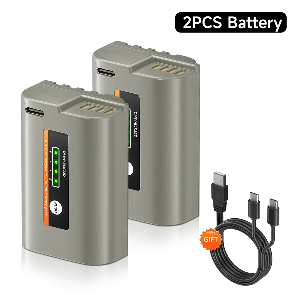 2500mAh DMW-BLK22 BLK22 バッテリー タイプ C USB 付き パナソニック