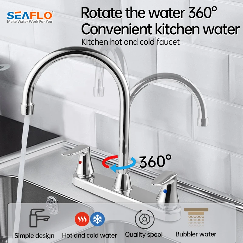 

SEAFLO RV Accessories Rotatable Kitchen Bathroom Faucet for Cold And Hot Water Purifier Adapter.RV Interior Faucet