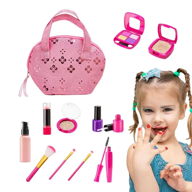 Spielzeug-Make-up-Set für Kleinkinder, Rollenspiel, kosmetisches Kleinkind-Spielzeug, Kleinkind-Mädchen-Kosmetik-Sets mit gefälschtem Make-up-Set für Kinder