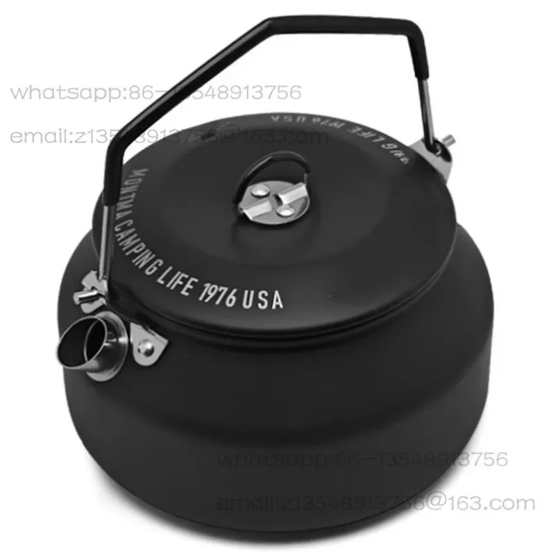 Blackened 304 Stainless Steel Camping Kettle for Outdoor Picnic Boiling Water Tea Coffee