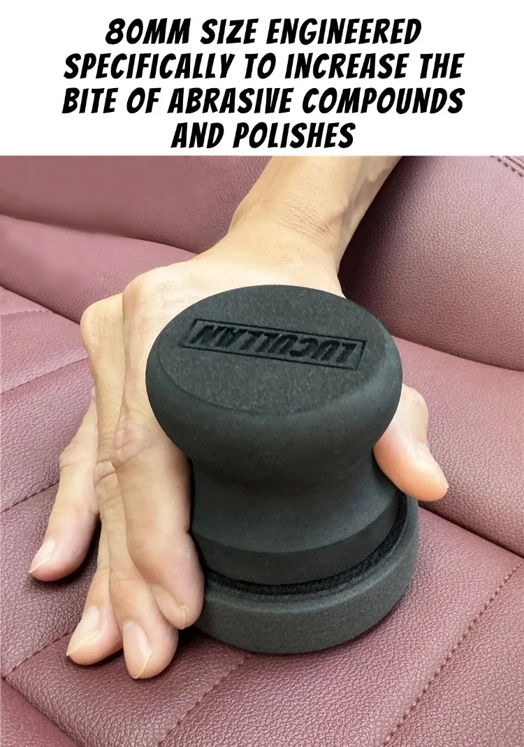 Lucullan Handi Puck Kit Ergonomischer Griff-Handapplikator mit 4 verschiedenen Polier-, Reinigungs- und Endbearbeitungspads – Detail 6