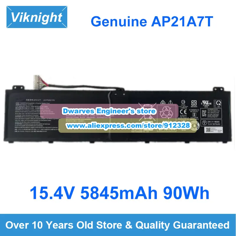 

Genuine AP21A7T Battery AP21A8T 15.4V 5845mAh 90Wh for Acer Nitro 5 AN517-55 Predator Helios 18 PH18-71 300 PH315-55 PH317-56