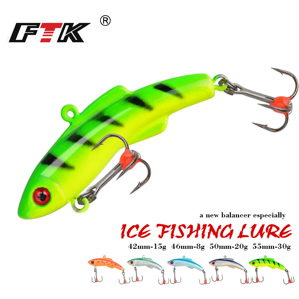 FTK Ice Fishing Lure 5Colors 15g 20g 25g Winter Bait Hard Lure Carp Fishing Hooks Balancer For Fishing Carp Pike Perch