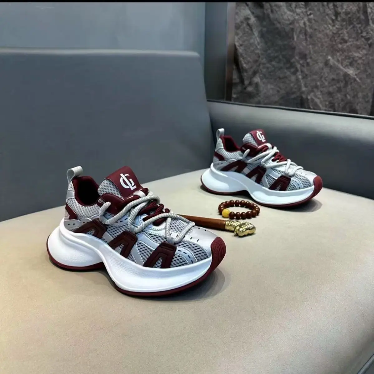 

Мужская весенняя новинка, увеличивающая рост обувь для папы на толстой подошве, дышащая спортивная обувь с сеткой