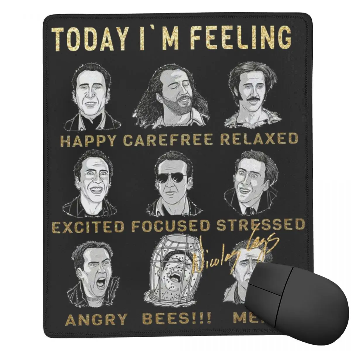 Merry Christmas St Nicolas Cage Mouse Pad Computer Keyboard Mouse Mat Gamer PC Laptop Desk Mat Office Accessories