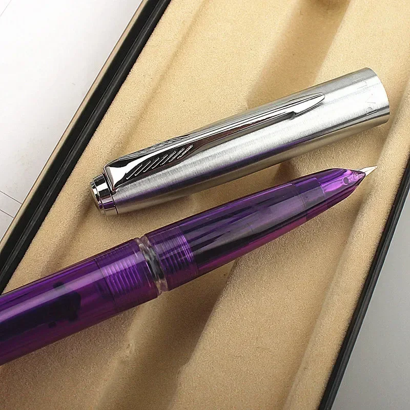 

New luxury quality transparent Fashion colors student Office Fountain Pen School stationery Supplies ink pens