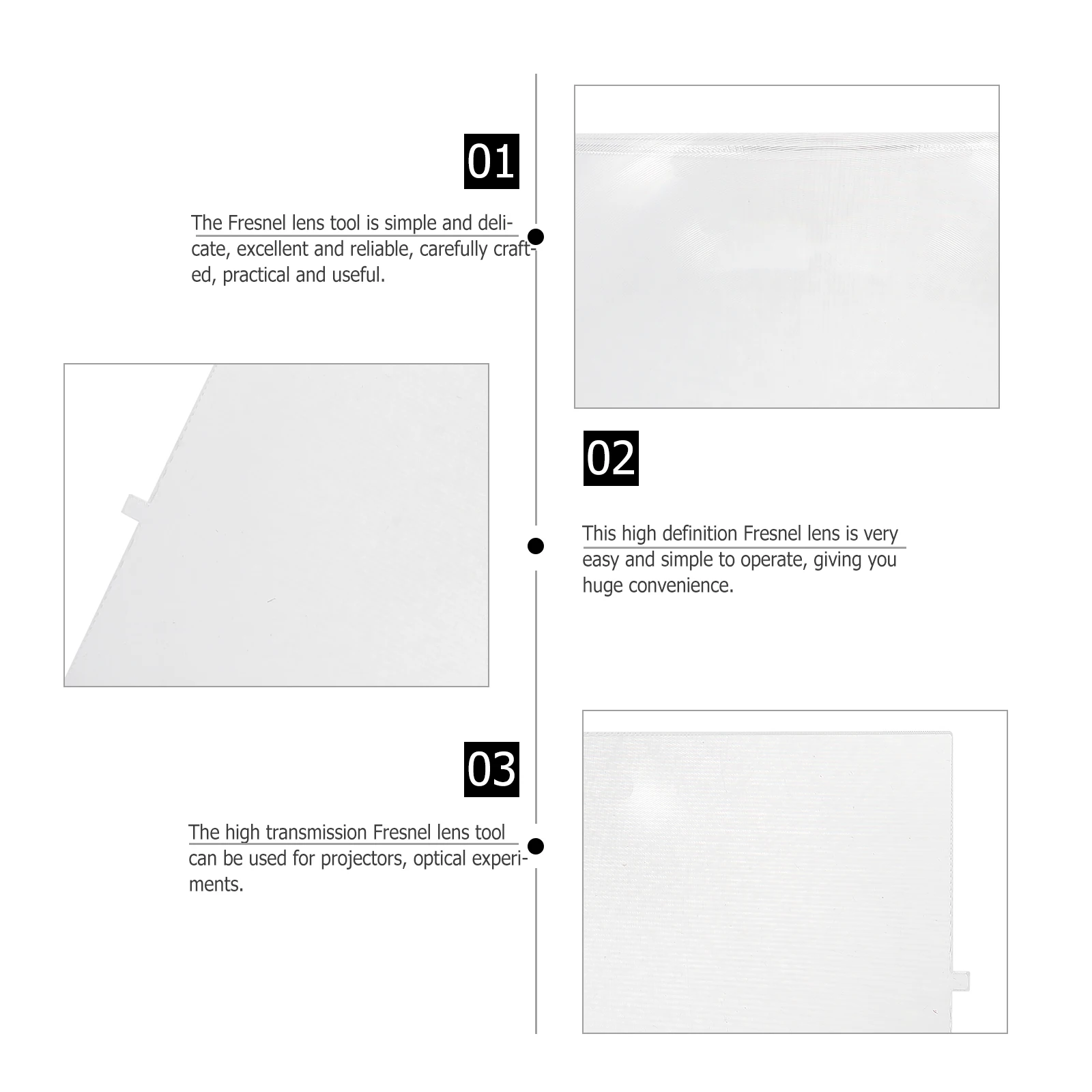 

2Pcs Lens High Transmission Acrylic Pmma Clear Optical High Definition Projector Experiment Essential Tool