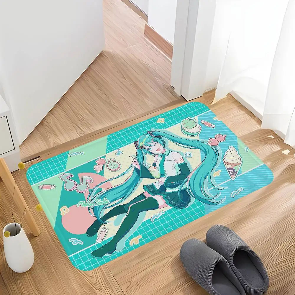 Virtual Singer M-Miku Floor Mat Cheaper Anti-slip Modern Living Room Balcony Printed Bedside Mats