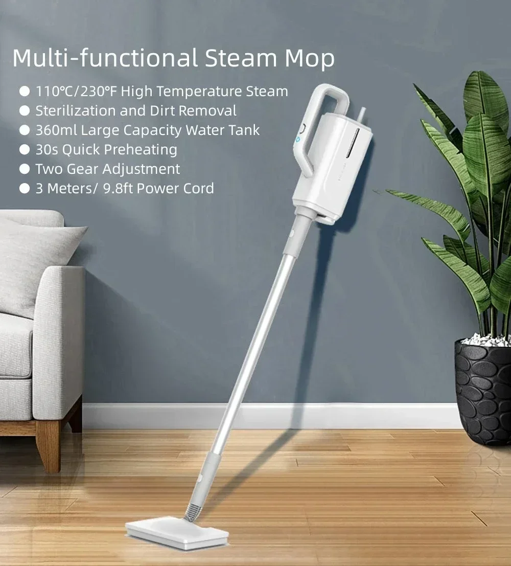 Steam Mop Cleaner with Detachable Handheld High Temperature Steamer for Cleaning Hardwood/Laminate Floor, Tiles Air Conditioning