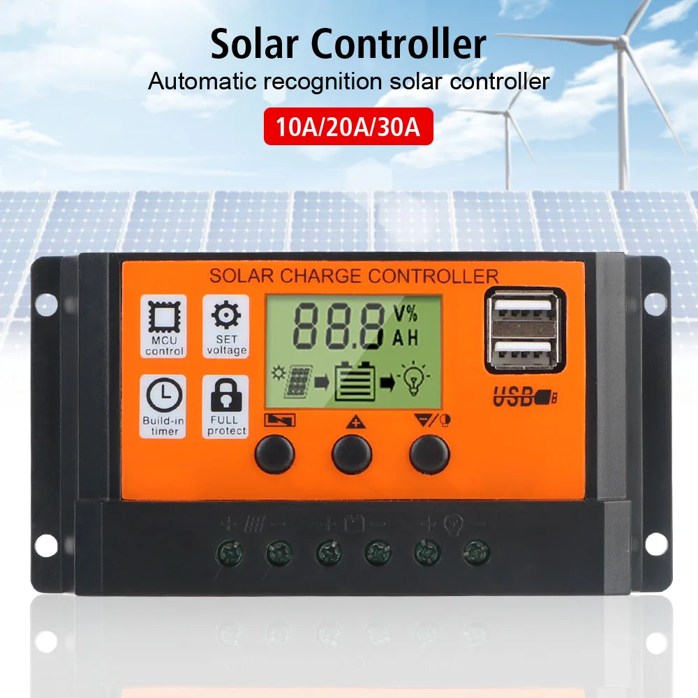 PV Regulator Accessory Automatic Recognition Of Solar Controller Home Accessories LCD Display Colorful Screen Built-in Timer
