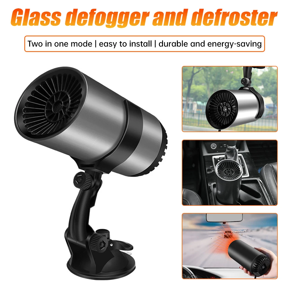 1pc Car Heater Fan 12V Electric Cooling Heating Auto Windshield Heating Defogger for Car Windshield USB