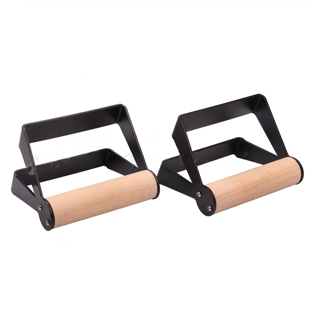 Custom Push up bar Wood and Steel Composite Wood Parallettes bar Handles Wood Push up Stands