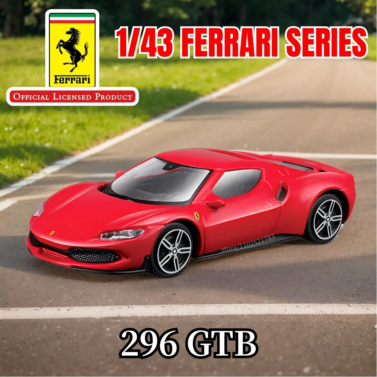 Bburago 1:43 Ferrari 296GTB Replica Car Model Original 458 488 SF90 Enzo Diecast Miniature Art Boutique Xmas Kid Boy Toy