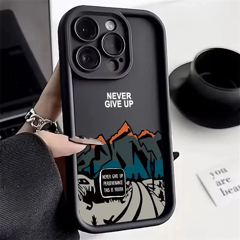 For iPhone 16 15 14 13 12 11 Pro Max Case Mountain Road Silicone Phone cases For iPhone 7 8 15 16 Plus X XS Max XR SE 2020 Cover