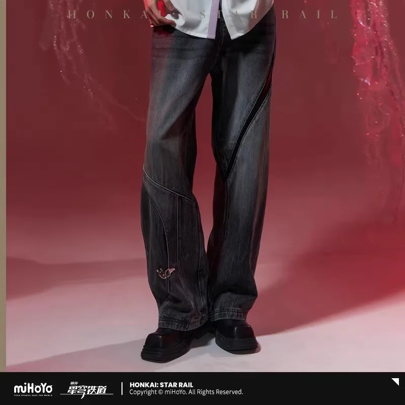 

[Genuine] Honkai Star Rail Evernight Impressions Series Cotton Jeans March 7th Cosplay Costumes Black Pants Adult Bottoms XS-3XL