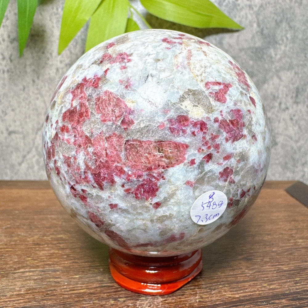 Natural Pink Tourmaline Crystal Sphere Stone Meteor Shower Home Decor Witchcraft Altar Yoga Healing Gemstone