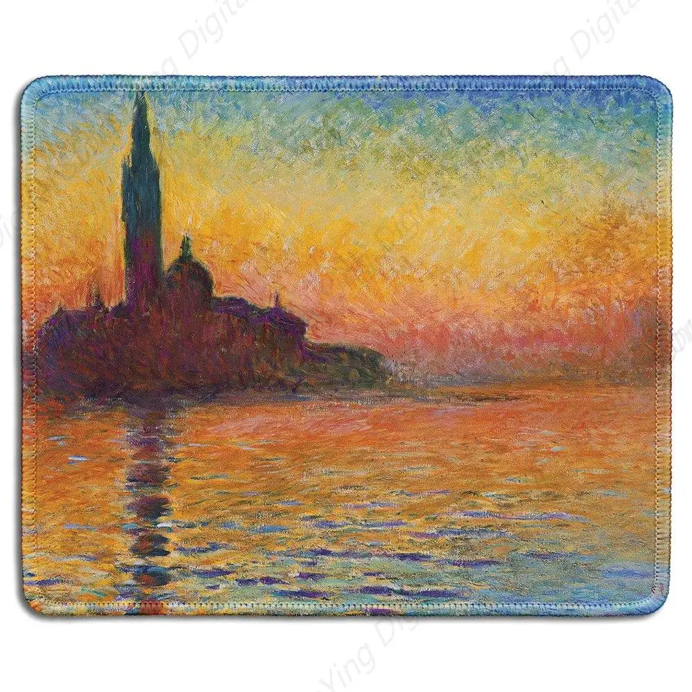 

Artistic Rubber Mouse Pad, Famous For Stitching Edges Of Dusk Art Paintings, Suitable For Gaming Office Laptop Mouse Pads 25*30c