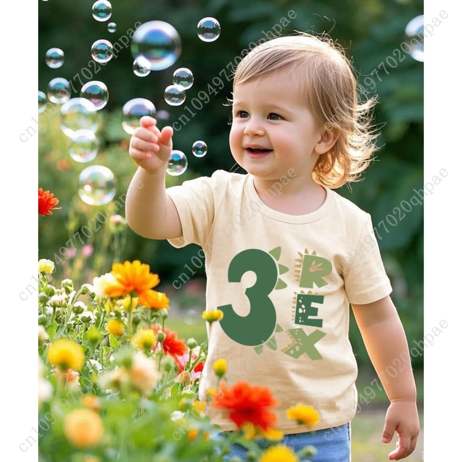 قمصان عيد الميلاد الثالث للأطفال الصغار من الأولاد والبنات للأطفال بعمر 3 سنوات لعيد الميلاد للحفلات بأكمام قصيرة #3