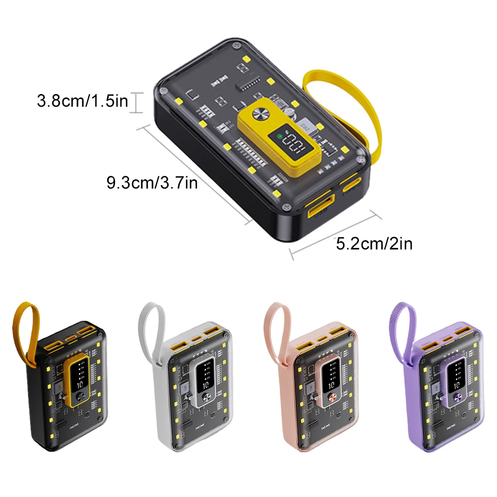 Transparent DIY Kit Power Bank Cases Battery Storage Box For Large Capacity 10000mAh Power Bank Case Mobile Power Module Kit