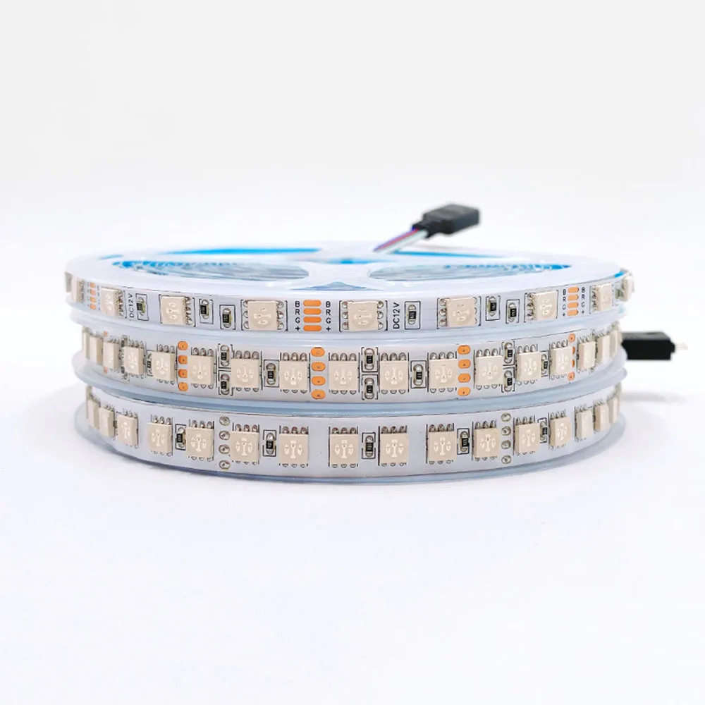 

Светодиодная лента RGB 5050, 12В/24В, высокая яркость, 120 светодиодов/м, 60 светодиодов/м, гибкая световая панель, водонепроницаемая, для домашнего декора