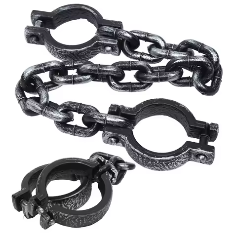 Funny Toys Halloween Party Plastic Handcuffs Fetters Shackle Decorate Prisoner Cosplay Prop