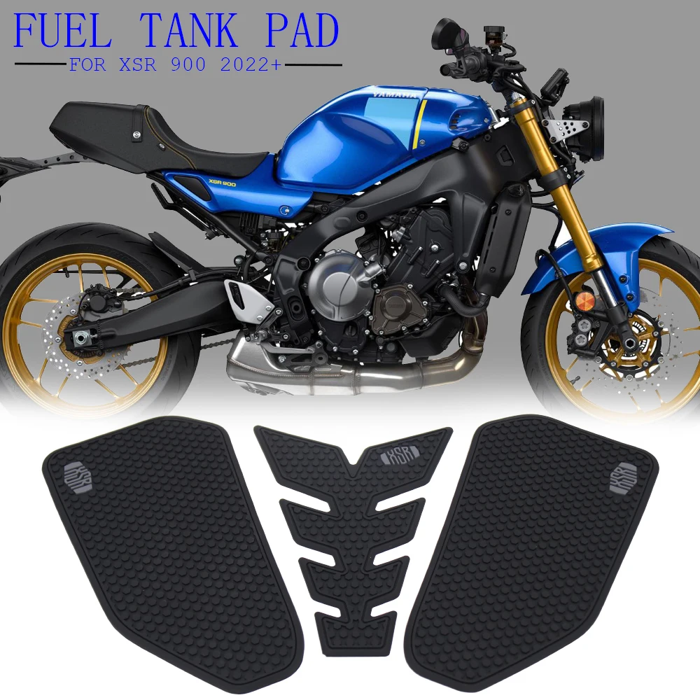 

Motorcycle Accessories Set of Black Logo Anti-Slip Fuel Tank Pad Kit Knee Pads New For Yamaha XSR900 xsr900 XSR 900 2022 2023