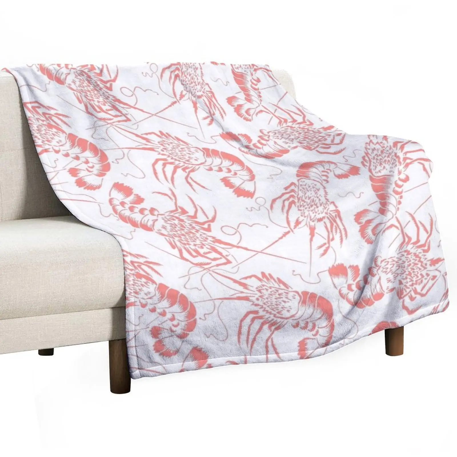 

Prawn Shrimp Pattern Throw Blanket heavy to sleep Designers Personalized Gift Decorative Beds Blankets