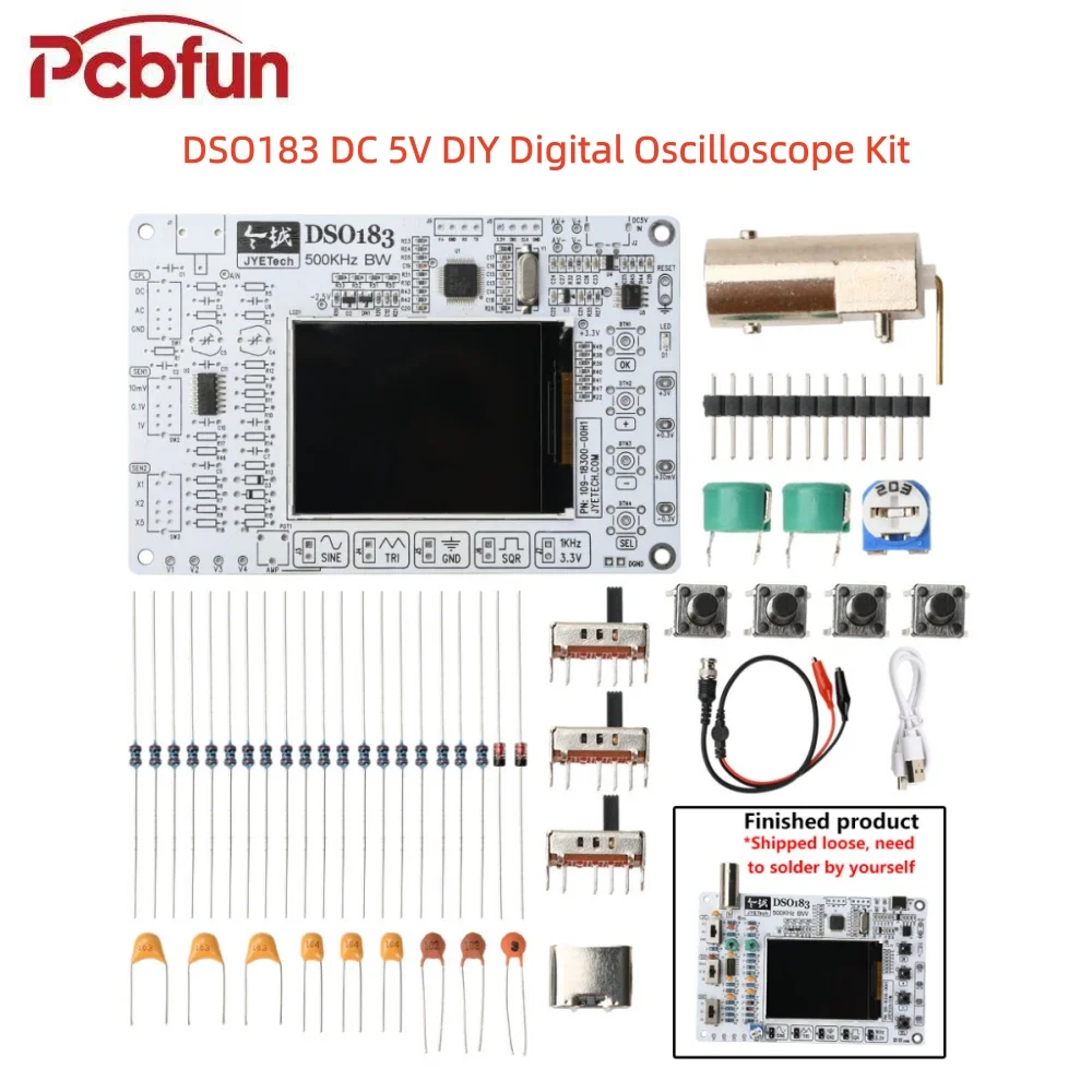 yZ[zDSO183 DC 5V DIY fW^IVXR[vLbg 0-500kHz IVXR[vdq͂񂾕tLbg Type-C C^[tF[XɓKĂ܂