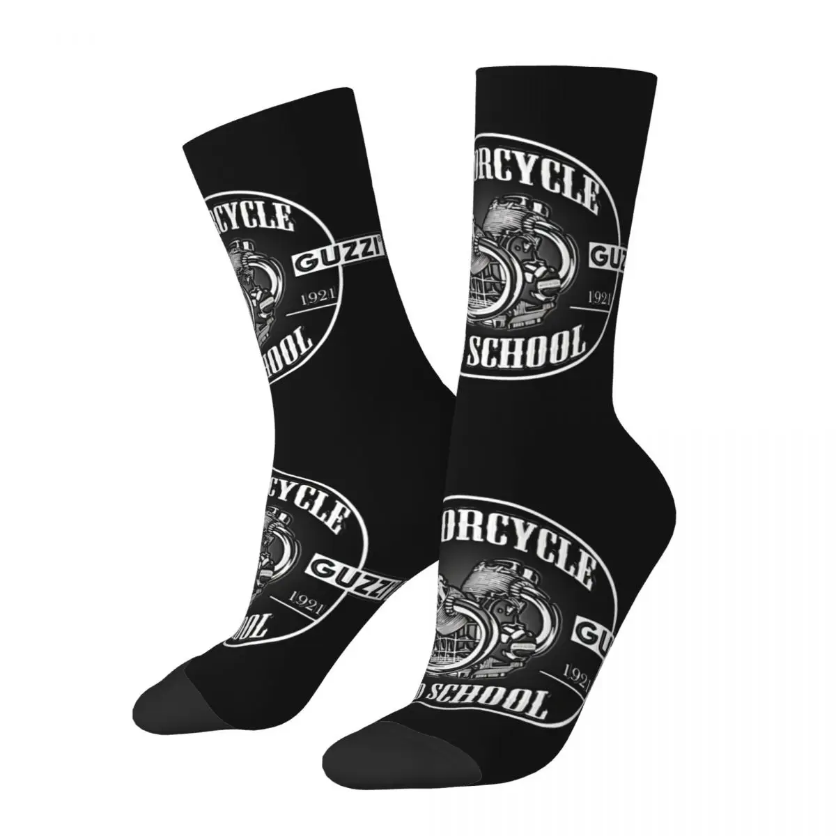 Crazy compression Cool Sock for Men Vintage M-Moto Guzzis Seamless Pattern Crew Sock Casual