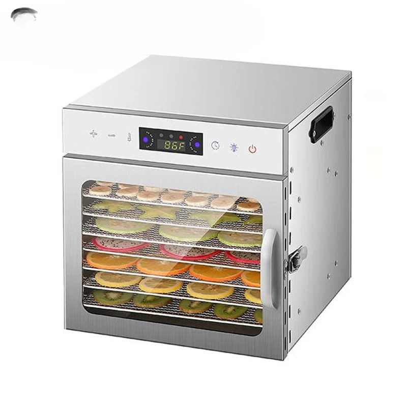 6/8 Layers Stainless Steel Food Dehydrator Digital Temperature Control Fruits Vegetables Air Drying Machine Snacks Meat Dryer EU