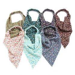 New Fashion Korean Floral Print Triangl Hair Scarf Bohemia Women Girls Scrunchies Hair Scarf Elastic Hair Bands Hair Accessories