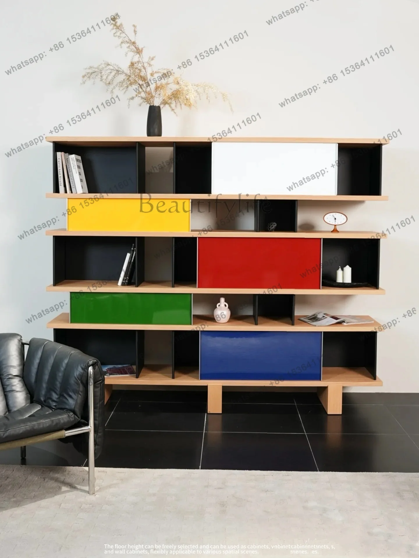 PG Nordic retro style designer medieval solid wood bookshelf floor-to-ceiling bookcase shelf