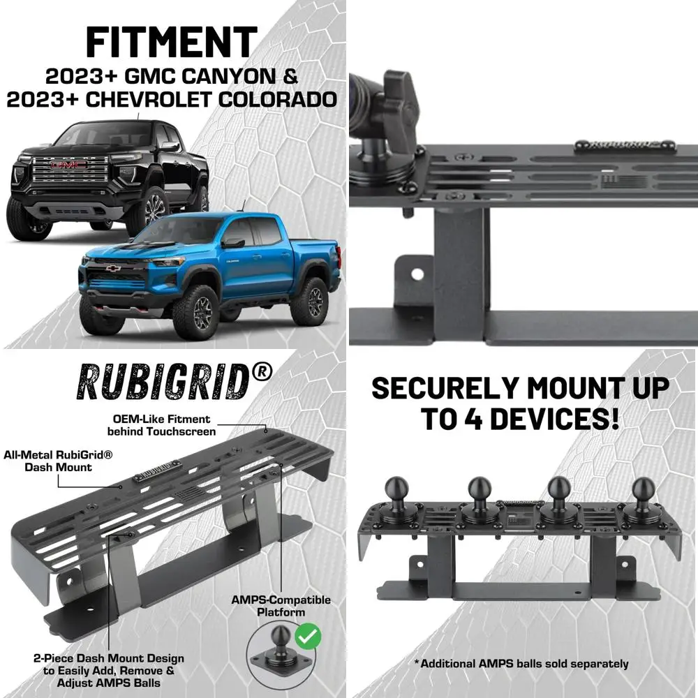 

Металлический держатель для телефона RubiGrid, совместимый с Chevrolet Colorado и GMC Canyon 2023 года