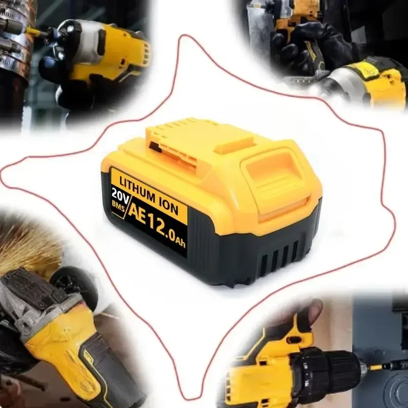 20V 6A\\8A\\12A MAX Lithium Battery Power Tool Replacement for DeWalt DCB184 DCB181 DCB182 DCB200 20V 18V 20V Lithium Battery