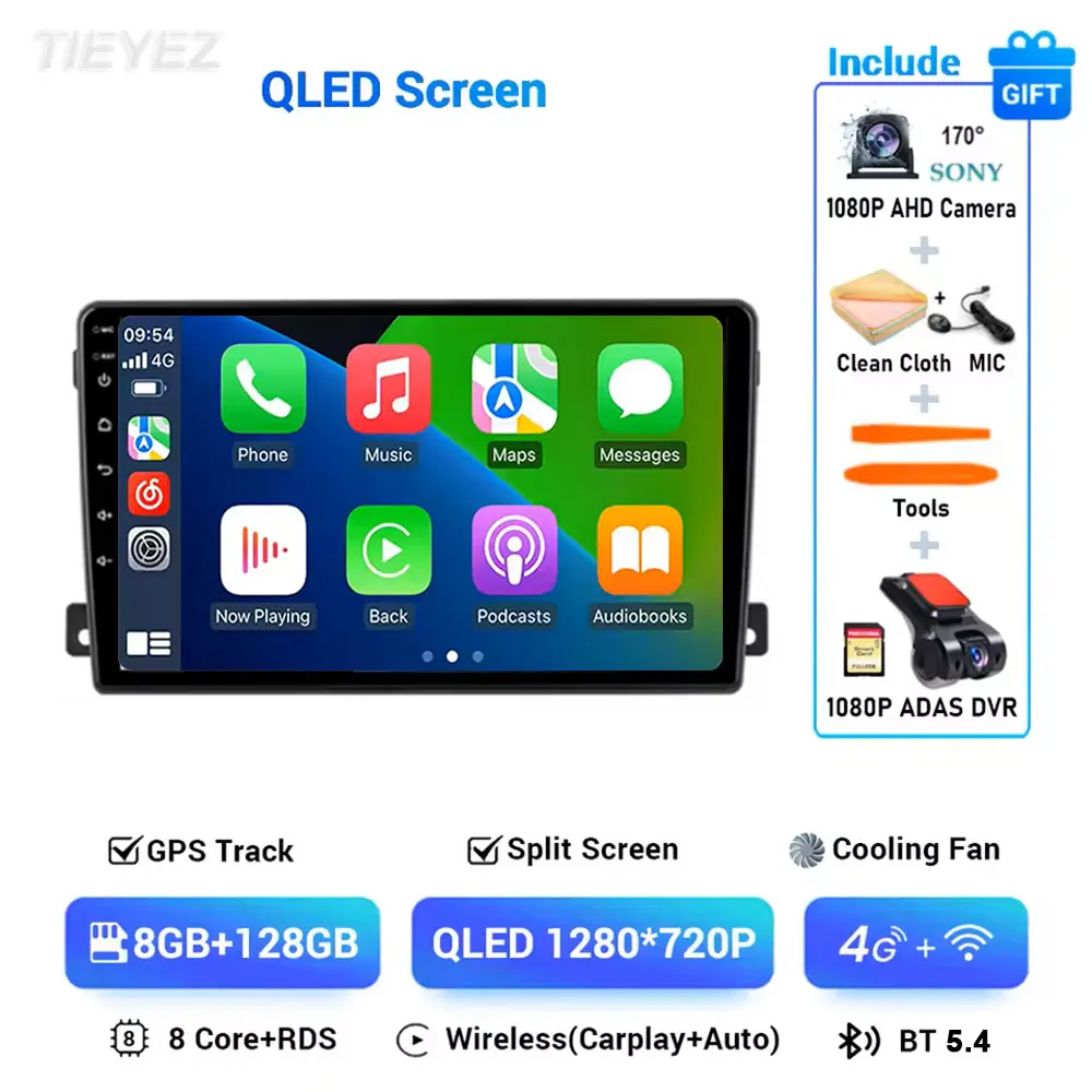 Voor Ford C-MAX 2003-2010 Android 15 Carplay Auto Radio Multimedia Video Player Navigatie GPS 2 Din DVD DSP WIFI 4G