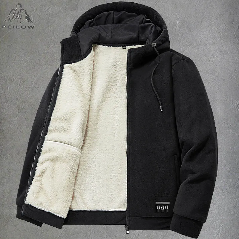 Winter Warm Polar Fleece Jacket Men Thickened Heated Coats Outdoor Windproof Wool Liner Hoodies Sweatshirt Parkas Man Overcoat