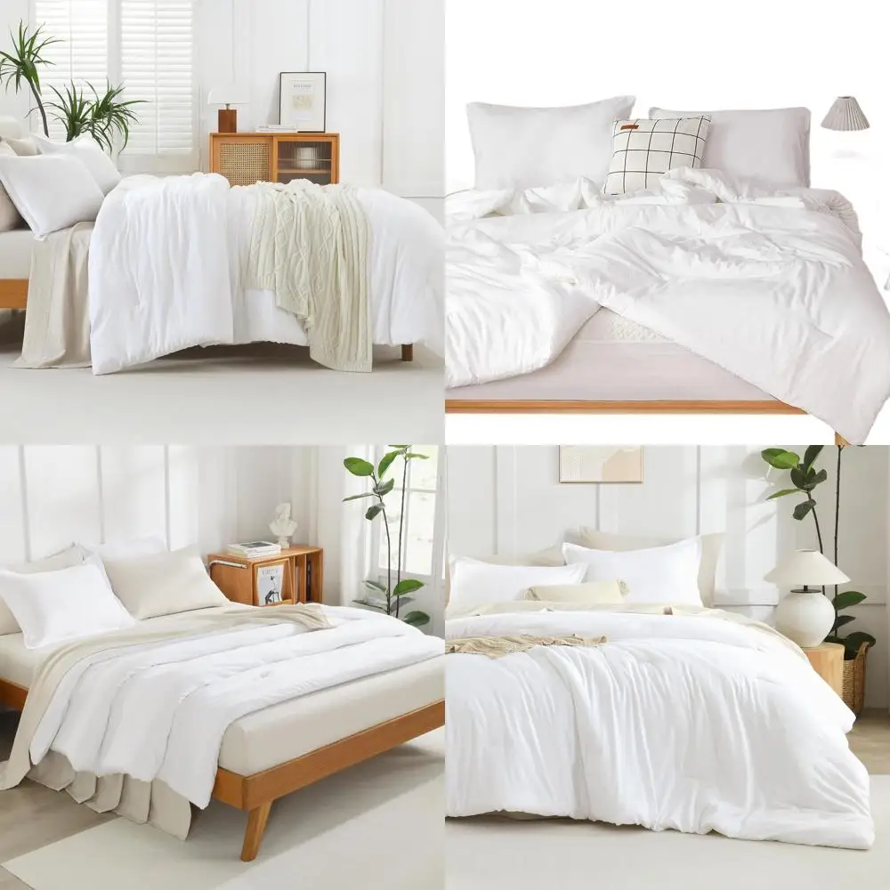 

Oversized King Comforter Set, 3-Piece Lightweight Solid Bedding, All-Season Fluffy Bed Set (120x98 Comforter & 2 Pillowcases)