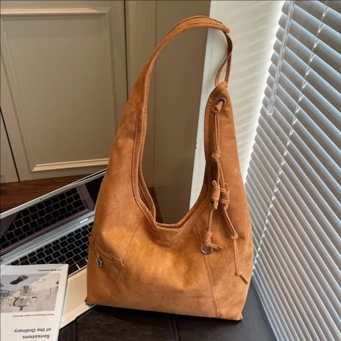 

Осень 202, винтажная большая вместительная сумка, дизайнерская роскошная сумка для женщин, ленивый шикарный стиль, пригородная сумка на плечо, минималистичная