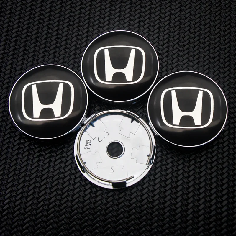 4 قطعة 56 مللي متر + 60 مللي متر سيارة محور عجلات غطاء مركزي شارة معدنية ملصق لهوندا هايبرد سيفيك XR-V CR-Z CRV أكورد 7 الجاز اكسسوارات السيارات
