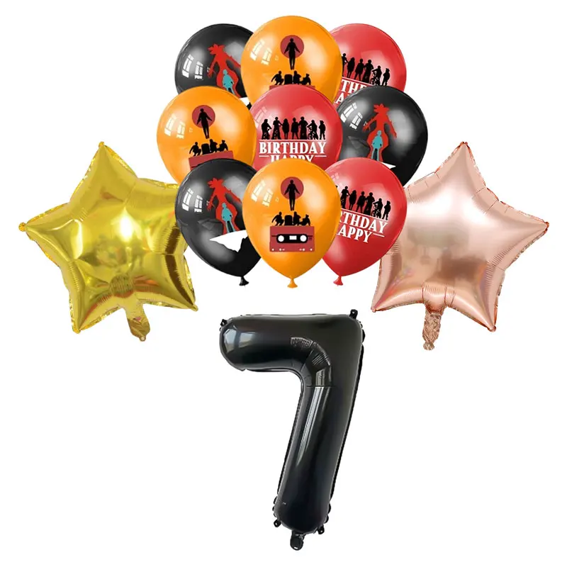 Stranger-Themen-Geburtstagsdekoration Horrorfilm-Geschirr Tasse Teller Tischdecke Luftballons Banner Geschenktüte Snackbox Partyzubehör – Detail 28