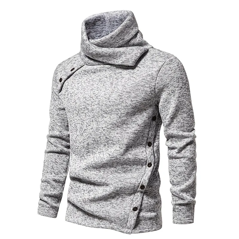 

Men's Turtleneck Sweater J 95738 Knittedwear Cross-Border Button Detailing Non-Shrinking Other Fabric Spring Season