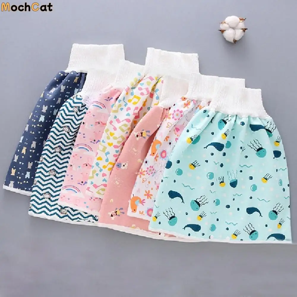 

Bed Fashion Kids Wave Waterproof Cherry Nappy Shorts Bear Leak-proof Infant Training Pants Flower Diaper Baby Diaper Skirt