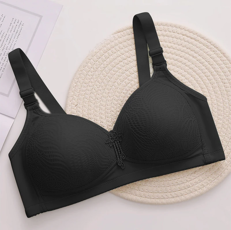 2piece Plus Size Women Bra Women\'s Lingerie Wireless Underwear Sexy Lace Push Up Mom\'s Bras Adjustable Shoulder Straps Underwear