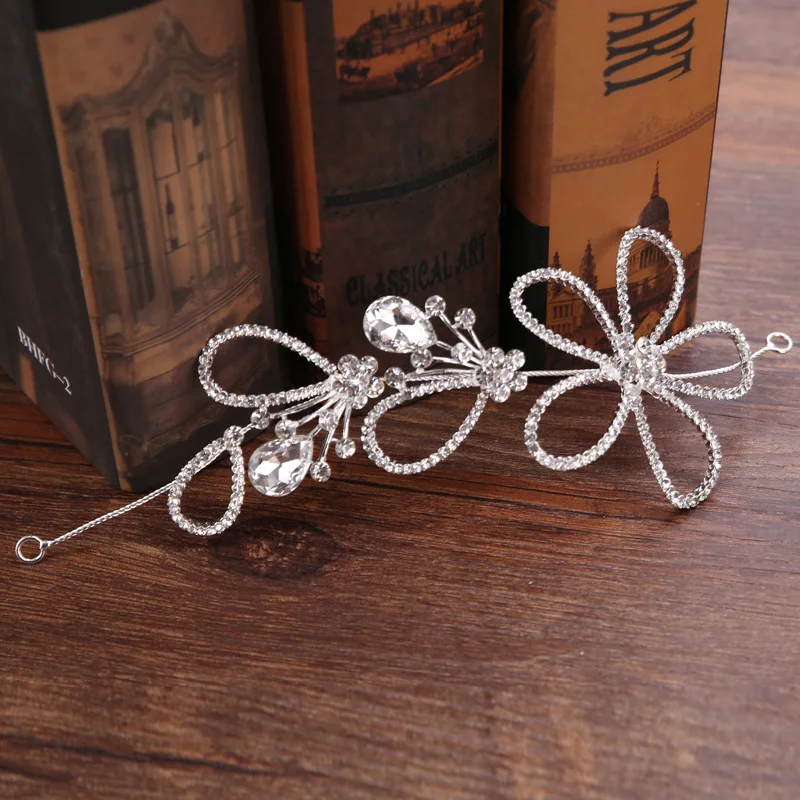 Flower Crystal Wedding Headbands For Women Bride Rhinestone Hairbands Vines Hair Accessories