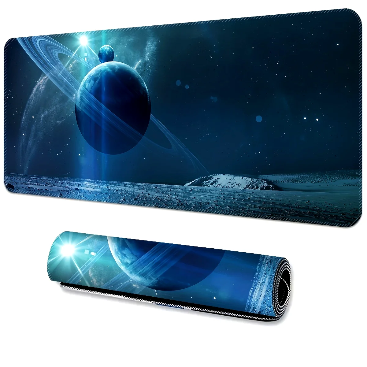 Planet Starry Sky Large Gaming Mouse Pad E-Sports Computer Extended Thickened XXL 900x400cm Non-Slip Washable Rubber Desktop Mat