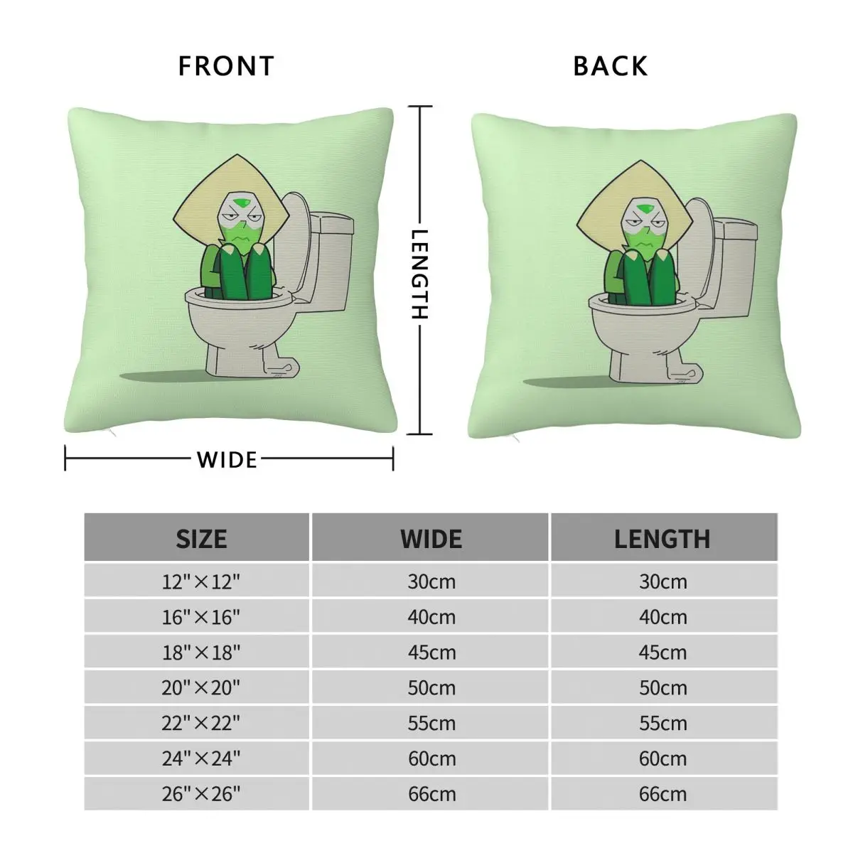 Steven Universe Peridot In The Toilet Pillowcase Polyester Linen Velvet Creative Zip Decor Bed Cushion Cover