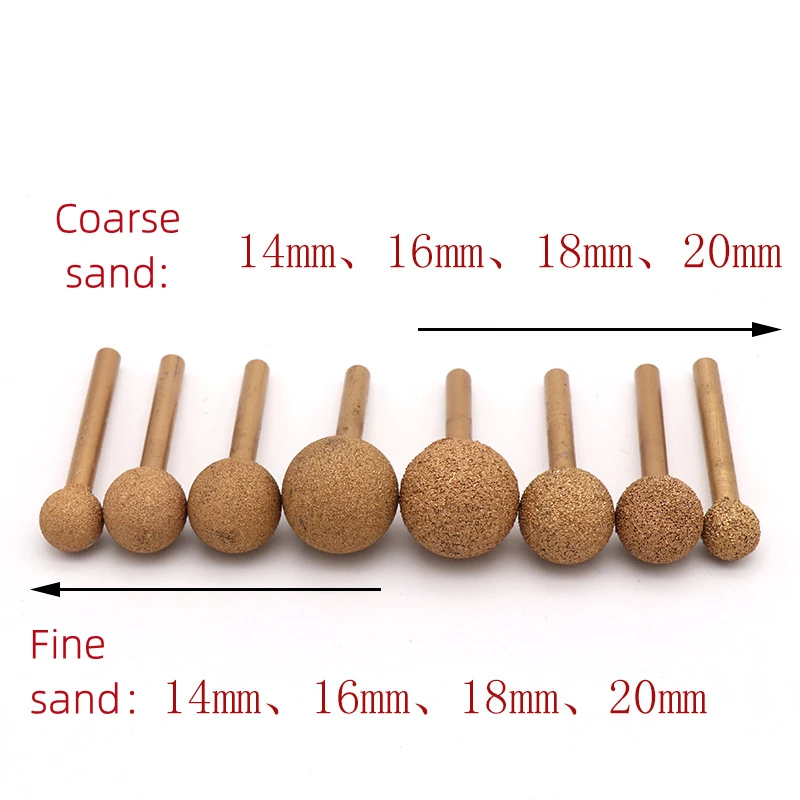 46/100 Grit Ball Shape Burr Grinding Polish Bit For Dremel Grinding Burr Engraving 6mm Shank