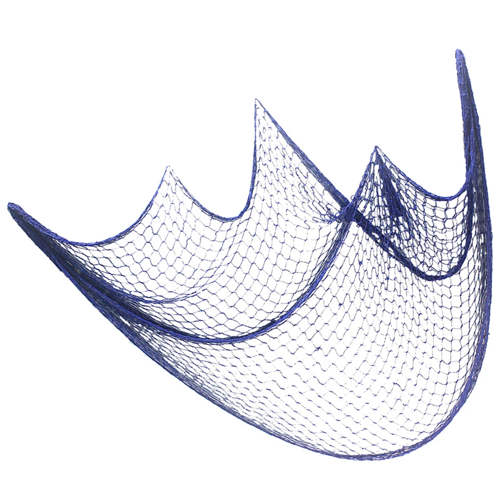 

Nautical Wall Decor Fish Net Background Photo Prop for Beach House Coastal Nursery Room Office Window Rustic Fishing Net Art