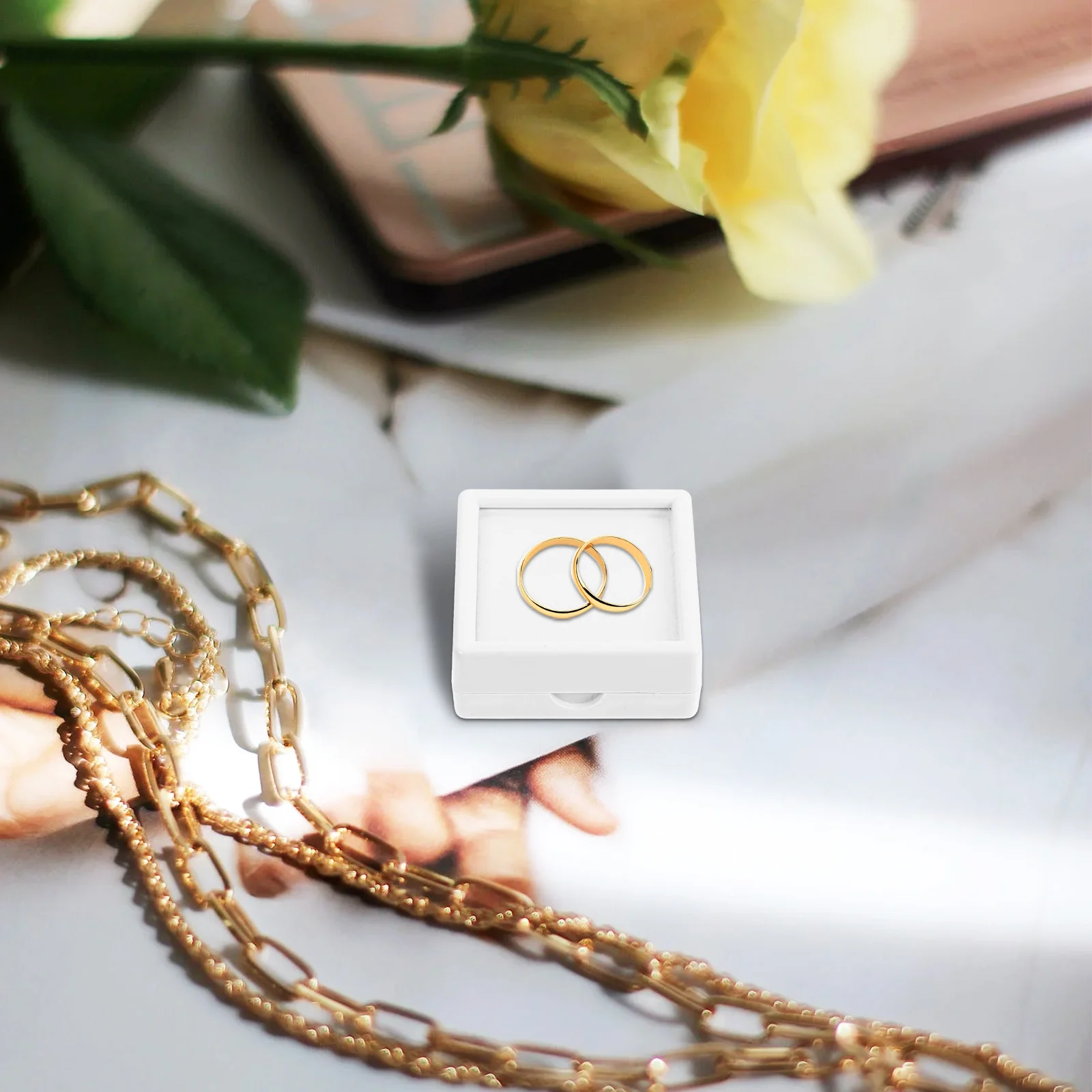 

6 шт. квадратная витрина со стеклянным держателем для ювелирных изделий для коллекции, органайзер для драгоценных камней и минералов, футляр