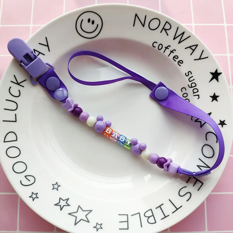 Silicone Bead Baby Pacifier Clip – Adjustable Anti-Loss Dummy Holder Chain, Cute & Safe Nipple Clamp for Newborns